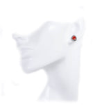 Orecchini Goccia argento, corallo rosso e zirconi