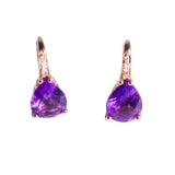 Orecchini Noel oro rosa ametista e diamanti naturali