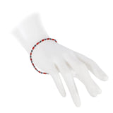 Bracciale cannette corallo rosso ematite argento dorato