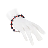 Bracciale corallo rosso onice opaca argento