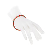 Bracciale cannette corallo argento dorato e agata verde
