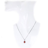Ciondolo Goccia corallo rosso, corona zirconi, argento