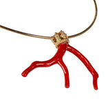 Ciondolo Ramo Corallo Crown argento dorato