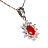 Ciondolo Sole Argento corallo e zirconi