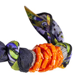 Collana Foulard cannette corallo rosso filigrana argento