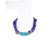 Collana Foulard turchese, filigrana sarda, argento dorato