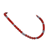 Collana sfere corallo e oro bianco