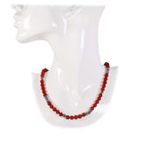 Collana sfere corallo e oro bianco
