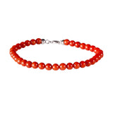 Bracciale sfere (5 mm) classico corallo rosso e oro