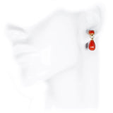 Orecchini pendenti Gota corallo rosso e oro