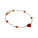 Bracciale Cuore Sissi oro e corallo rosso