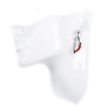 Orecchini Cornetto Portafortuna argento e corallo