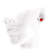 Orecchini rosellina S corallo rosso e oro