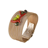 Red coral mesh bracelet, silver and steel