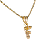 Golden silver filigree letter pendant