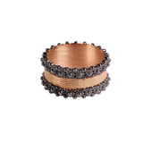 Sardinian wedding ring Azzùdu Black and pink gold