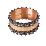 Sardinian wedding ring Azzùdu Black and pink gold