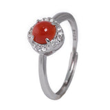 Anello argento petali zirconi Corallo Sardo - Marina Ferraro Gioielli