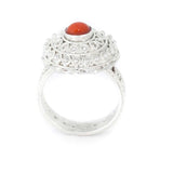 Anello bottone sardo e corallo - Marina Ferraro Gioielli