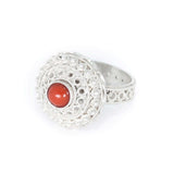 Anello bottone sardo e corallo - Marina Ferraro Gioielli