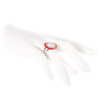 Anello cameo moderno corallo argento - Marina Ferraro Gioielli