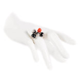 Anello charms su kokku onice corallo rosso e argento (su coccu) - Marina Ferraro Gioielli