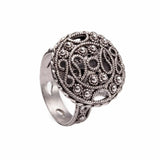 Anello Pintadera N filigrana argento brunito | Acquista Filigrana sarda online su Marina Ferraro.