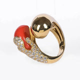 Anello Seaflame con corallo rubrum - Marina Ferraro Gioielli