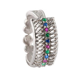 Anello traforato fronte motivo filigrana con zirconi - Marina Ferraro Gioielli