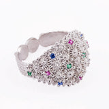 fede sarda classica argento e zirconi - Marina Ferraro Gioielli