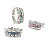 Anello traforato fronte motivo filigrana con zirconi - Marina Ferraro Gioielli