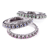 Fede oro bianco 18 kt. sarda rubini, zaffiri, zavoriti - Marina Ferraro Gioielli