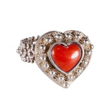 Anello Su' Core S filigrana argento e corallo rosso - Marina Ferraro Gioielli