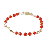 Bracciale rosario moderno oro giallo e corallo rosso - Marina Ferraro Gioielli