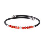 bracciale semirigido baroque corallo rosso argento caucciù - Marina Ferraro Gioielli