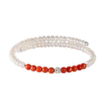 bracciale semirigido baroque corallo rosso argento perle barocche - Marina Ferraro Gioielli