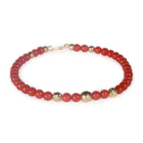 Bracciale sfere oro e corallo rosso (4,5mm) - Marina Ferraro Gioielli