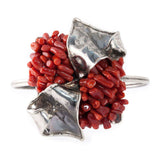 Bracciale vele, argento fiammato e corallo - Marina Ferraro Gioielli