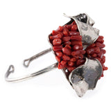 Bracciale vele, argento fiammato e corallo - Marina Ferraro Gioielli