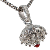 Ciondolo Bottone Sardo S Corallo argento Realizzato a mano - Marina Ferraro Gioielli