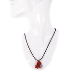 Ciondolo Fiore oro bianco e Corallo rosso - Marina Ferraro Gioielli