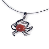 Ciondolo granchio argento corallo e zirconi - Marina Ferraro Gioielli