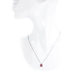 Ciondolo minimal quadrato corallo e argento - Marina Ferraro Gioielli