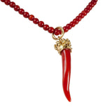 Corno Crown Corallo e Argento - Marina Ferraro Gioielli