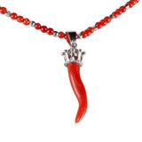 Corno Crown (Piccolo) Corallo e Argento - Marina Ferraro Gioielli