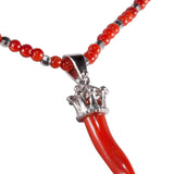 Corno Crown (Piccolo) Corallo e Argento - Marina Ferraro Gioielli