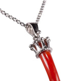 Corno Crown (Piccolo) Corallo e Argento - Marina Ferraro Gioielli