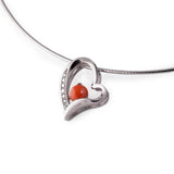 Ciondolo cuore argento zirconi | Gioielli in corallo Autentico di Marina Ferraro