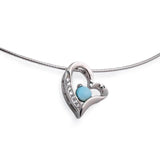 Ciondolo cuore argento zirconi - Marina Ferraro Gioielli