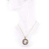 Ciondolo Cameo Viso Umano cristalli neri - Marina Ferraro Gioielli